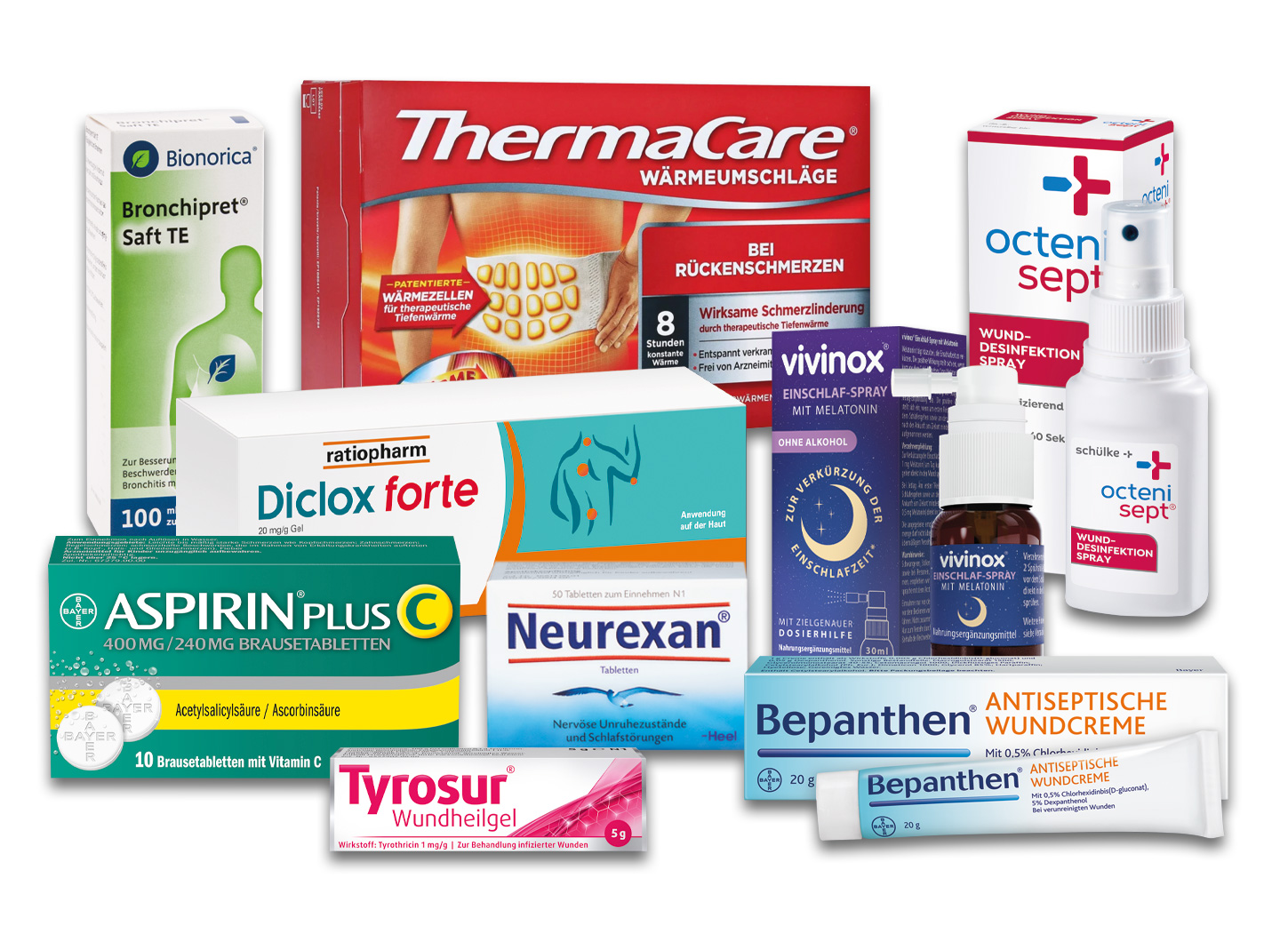 Deutsche -Apotheke mit Medikamenten und Gesundheitsprodukten